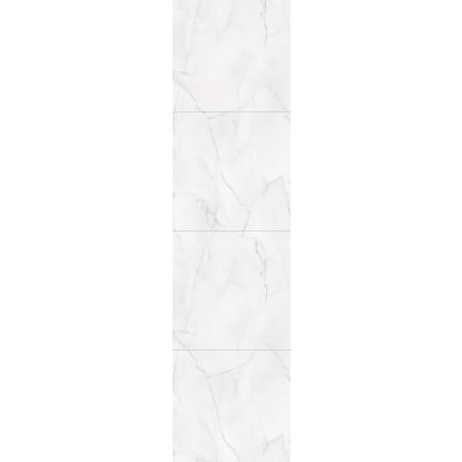 Fibo Stone vådrumspanel med 60 x 60 cm fliselook, 10 x 600 x 2400 mm, bianco marble silk