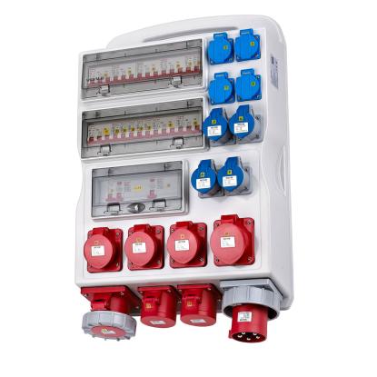 Wexim 7532 byggestrømstavle med CEE og DK udtag, stor model, 400V, 63A