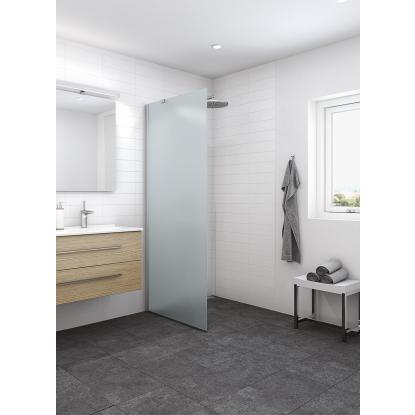 Scanbad Match D fast brusevæg, H197,5 cm, satin/frostet glas