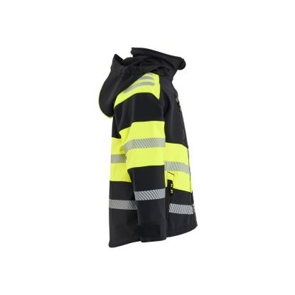 Blåkläder 5211 softshell-jakke til børn, sort/hi-vis gul