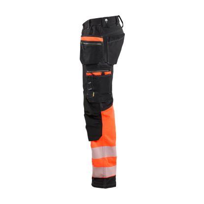 Blåkläder 1794 high vis buks med stretch, sort/hi-vis rød