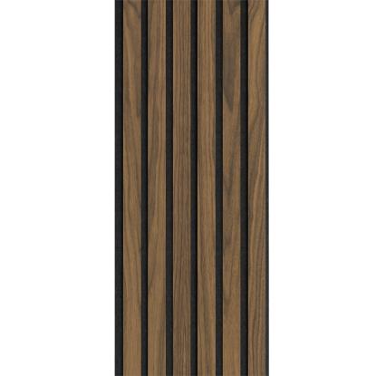 I-Wood Basic Original akustikpanel, klar olieret, sort filt og sort kerne, valnøddefiner, 17 x 300 mm 