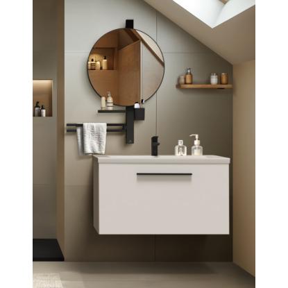 Ideal Standard Alu+ spejl med hylde, mat sort, Ø50,8 cm
