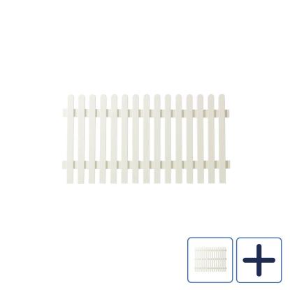 PLUS Retro hegn, hvid/nåletræ - 150 cm bredt