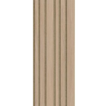I-Wood Medio+ Mixed akustikpanel, ubehandlet natur, brun filt og lys kerne, egefiner, 16 x 300 mm