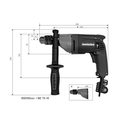 Metabo BE 75-16 boremaskine, 750W