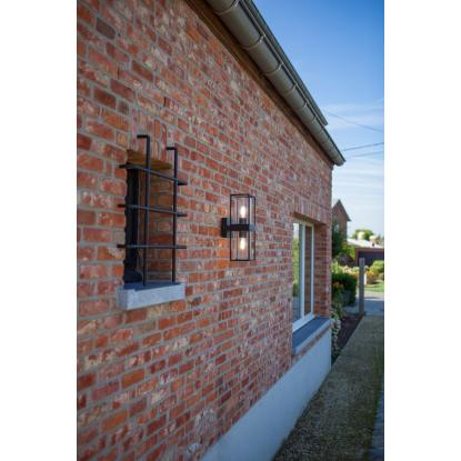 LUTEC FLAIR udendørs væglampe, H39,3 cm, 2 x E27, IP44, sort