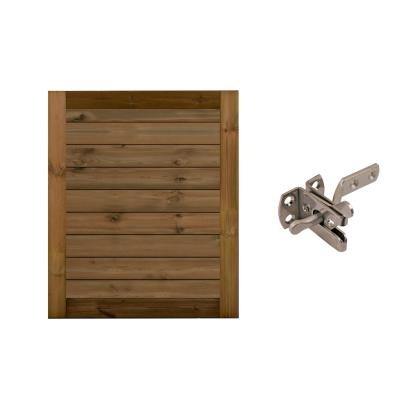 Frøslev FT systemhegn låge til 150 cm hegn, klink, 90 x 136 cm, profil 2902, klasse A/B, færdigsamlet, brunimprægneret fyr