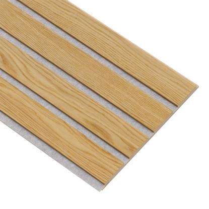I-Wood Medio+ 4-lamel akustikpanel, klar olieret, grå filt og lys kerne, egefiner, 16 x 300 mm