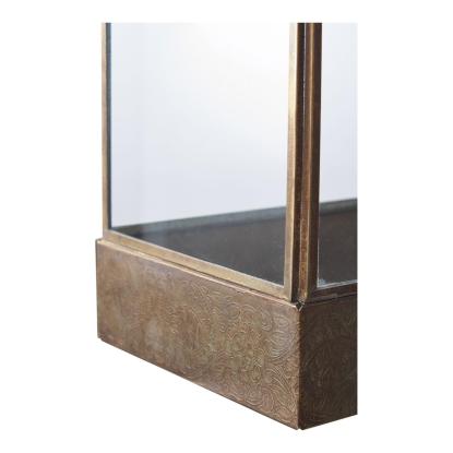 Manali lanterne, metal/glas, antik messing look, 15 x 25 x 36,5 cm