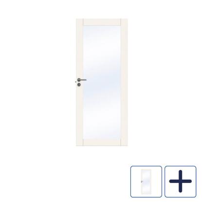 Swedoor Advance-line Unique GW01L massiv fyldningsdør med glas, 40 mm, hvid - 204 cm høj