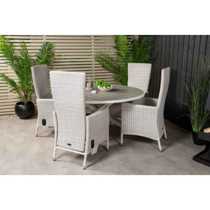 Venture Design Parma rundt havebord, grå/hvid, Ø140 cm