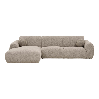 Clyde venstrevendt loungesofa med to puder, stengrå