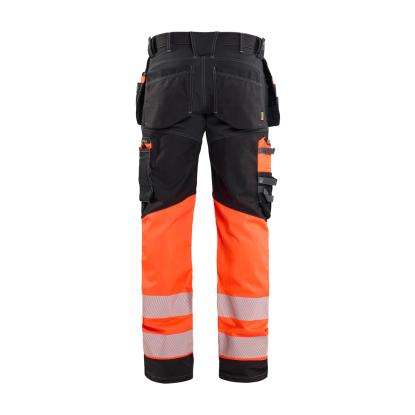 Blåkläder 1794 high vis buks med stretch, sort/hi-vis rød