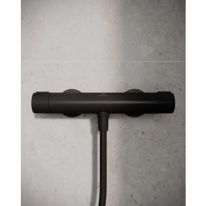 Ideal Standard Alu+ brusetermostat, vandbesparende med termostatfunktion, mat sort