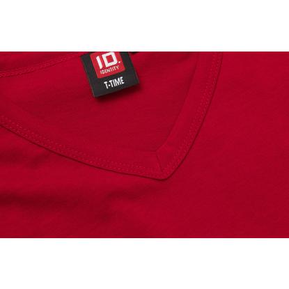 ID T-TIME® 0514 T-shirt med v-hals, rød