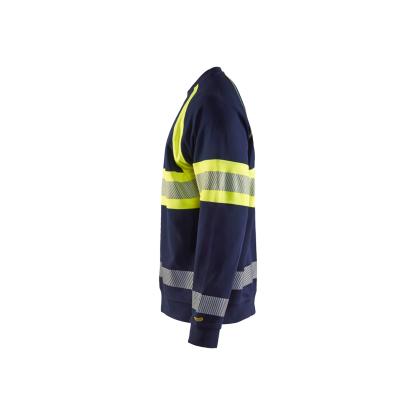 Blåkläder 3359 high vis sweatshirt, marineblå/hi-vis gul