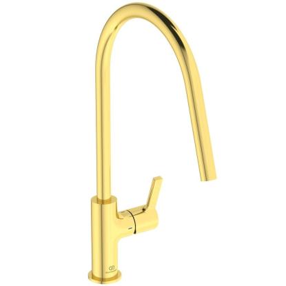 Ideal Standard GUSTO køkkenarmatur, C-tud, brushed gold