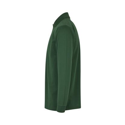 ID PRO Wear 0336 poloshirt med lange ærmer og trykknap, flaskegrøn