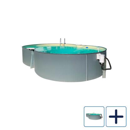 Summer Fun poolsæt med stålvægge inkl. sandfilteranlæg, antracitgrå