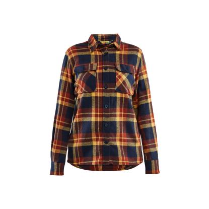 Blåkläder 3218 dame flannel skjorte, brændt rød/mørk marineblå