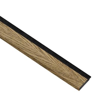 I-Wood afslutningsliste til akustikpanel, mørkebrun olieret, sort filt og sort kerne, egefiner, 17 x 42 mm