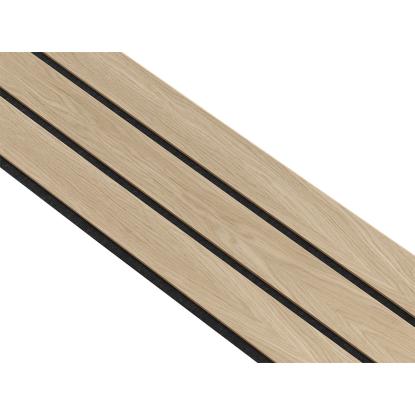I-Wood Basic 3-lamel akustikpanel, hvid olieret, sort filt og lys kerne, egefiner, 16 x 300 mm 