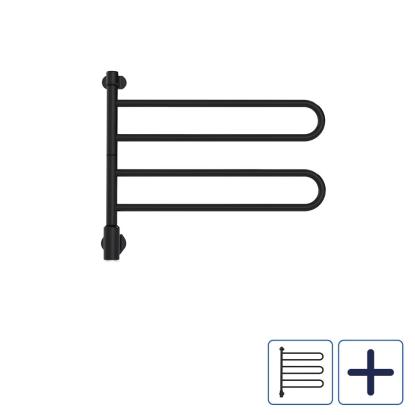 Pax Flex U Momento II håndklædetørrer, svingbar, sort, 650 mm