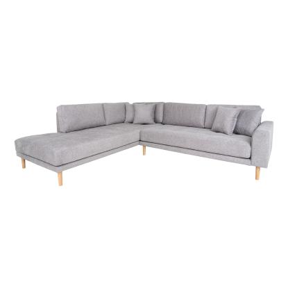 Hjørnesofa åben ende,venstrevendt i lysegrå