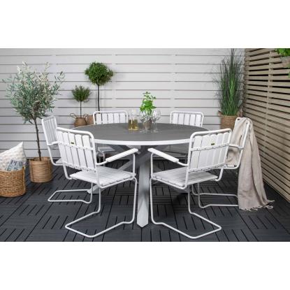 Venture Design Parma rundt havebord, grå/hvid, Ø140 cm