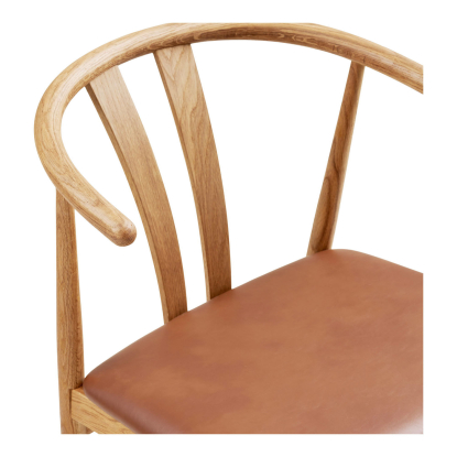 Artenara spisebordsstol, eg, brun