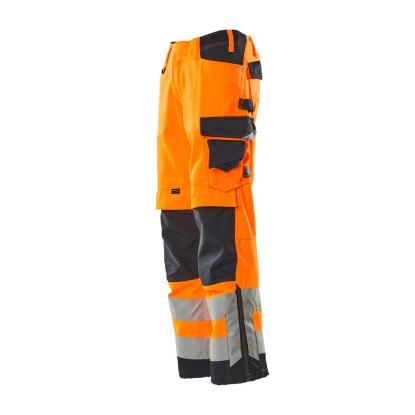 MASCOT SAFE SUPREME Kendal arbejdsbukser med knælommer, hi-vis orange/mørk marine