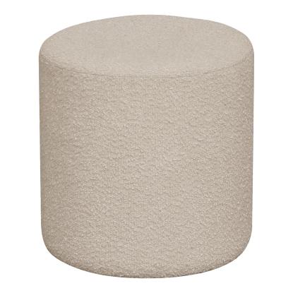 Puf i bouclé, beige, Ø34x36 cm