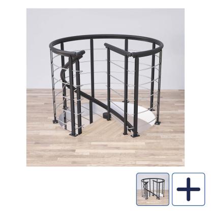 DOLLE DESIGN spiral/rund reposgelænder, antracit