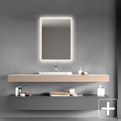 Houco Sunrise LED spejl med front + baggrundslys og farveregulering, model 1 Houco Sunrise LED spejl med front + baggrundslys og farveregulering, mode