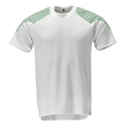 MASCOT FOOD & CARE T-shirt, kortærmet, hvid/græsgrøn