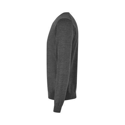 Seven Seas S670 The knit pullover med v-hals, mørk grå melange