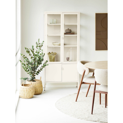 Bela håndvævet tæppe, beige, Ø240 cm