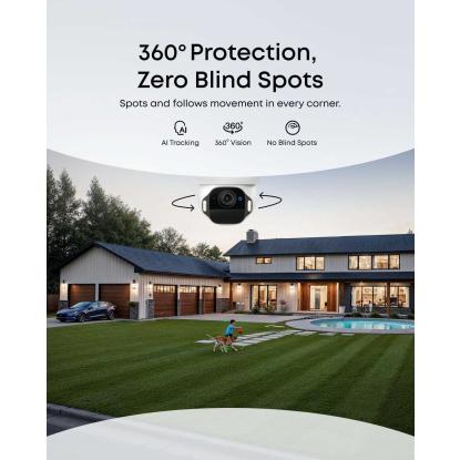 eufy E42 SoloCam sikkerhedskamera med dreje-, vippe- og zoomfunktion inkl. HomeBase S380, 4K, solcelledrevet, 2-pak