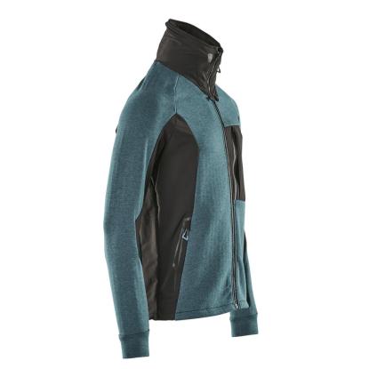 MASCOT ADVANCED sweatshirt med lynlås, mørk petroleum/sort