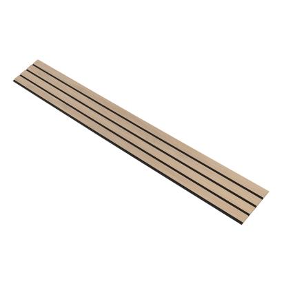 I-Wood Medio+ 4-lamel akustikpanel, ubehandlet natur, sort filt og lys kerne, egefiner, 16 x 300 mm