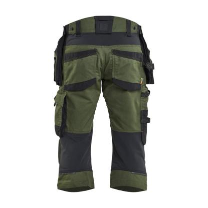 Blåkläder 1977 striker håndværkerknickers med stretch, skovgrøn/sort