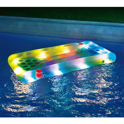 Summer Waves Aqua Glow beer pong luftmadras med lys, 19 x 84 x 160 cm