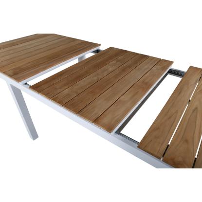 Venture Design Mexico havebord, teaktræ, natur/hvid, 90 x 160/240 cm