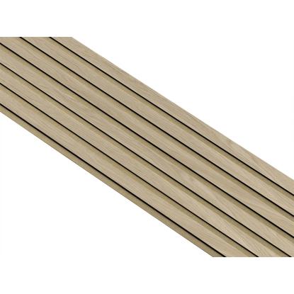 I-Wood Medio+ Original akustikpanel, ubehandlet natur, brun filt og sort kerne, egefiner, 17 x 300 mm