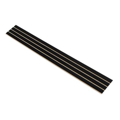 I-Wood Basic 4-lamel akustikpanel, sortmalet, beige filt og sort kerne, egefiner, 17 x 300 mm 