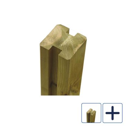 PLUS omlimet profilstolpe med 2 spor, fyr - 9 x 9 cm
