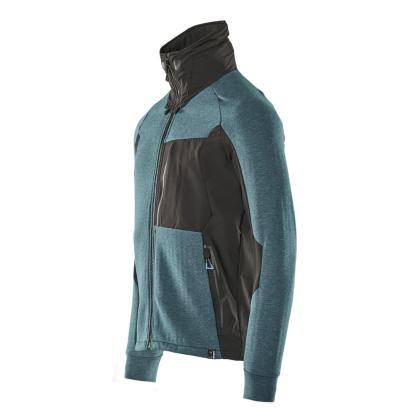 MASCOT ADVANCED sweatshirt med lynlås, mørk petroleum/sort