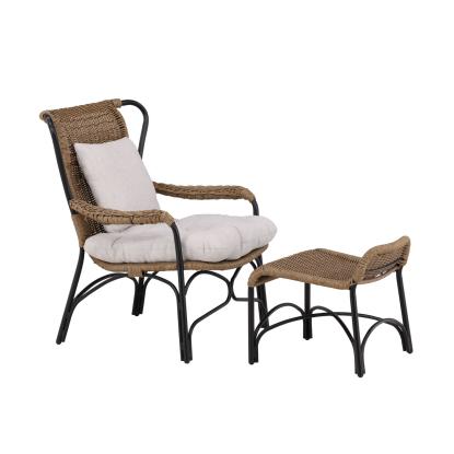 Venture Design Loreto loungestol med skammel, sort/brun