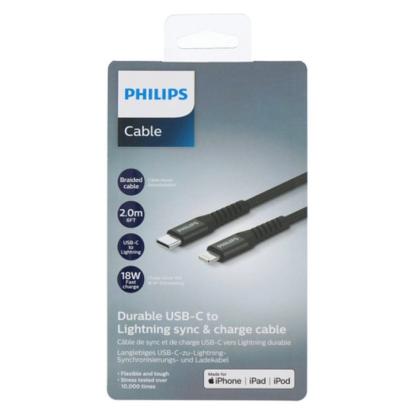 Philips USB kabel til Apple USB-C til Lightning, sort, 2 meter
